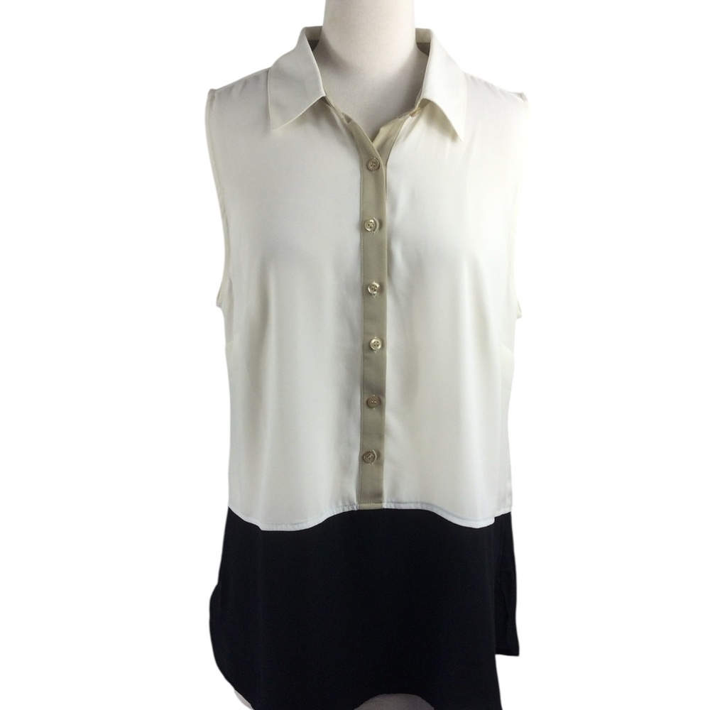 Christopher & Banks‎ Cream Petite Blouse, Size Petite Medium-NWT